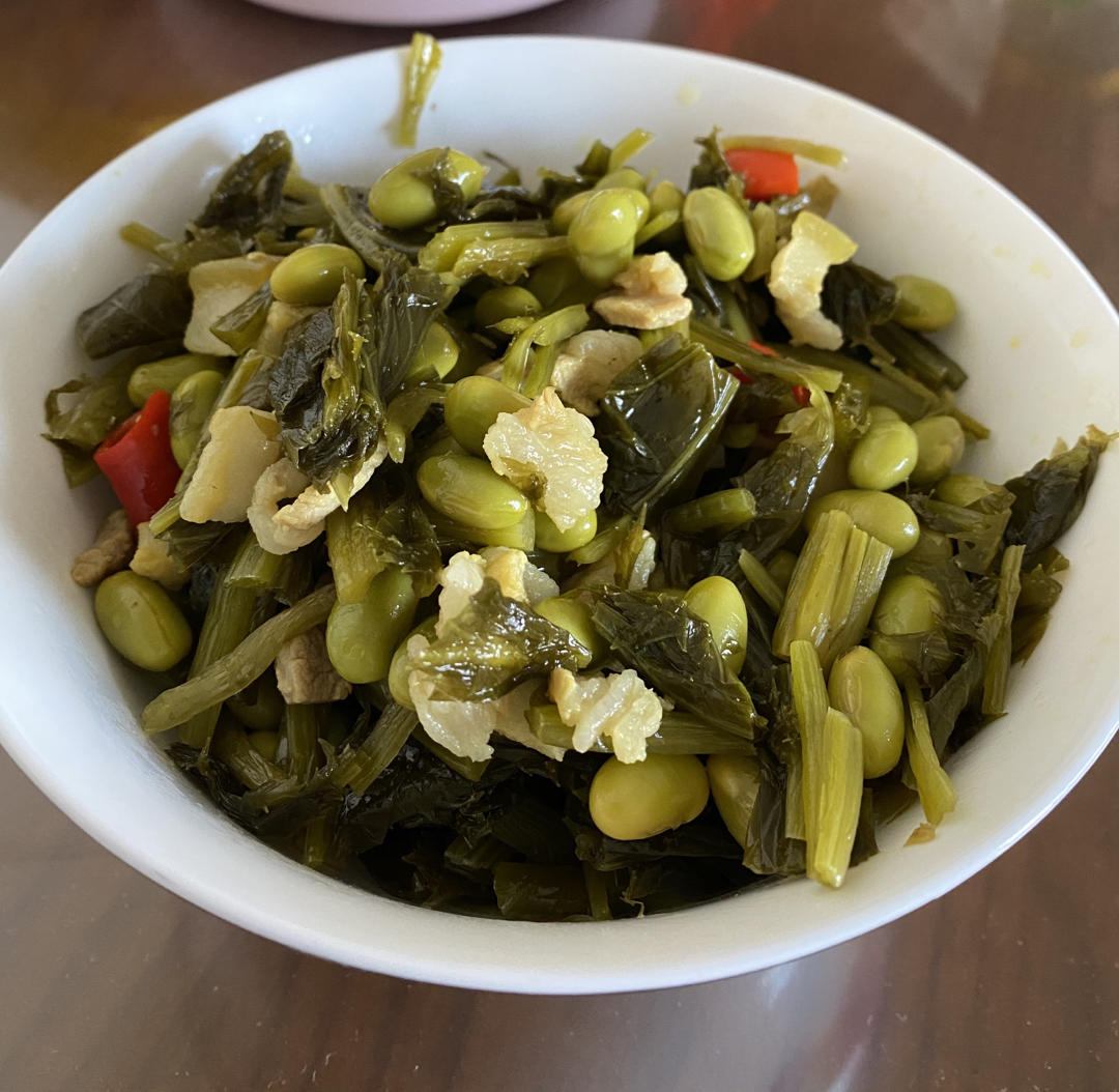 咸菜毛豆炒肉丝