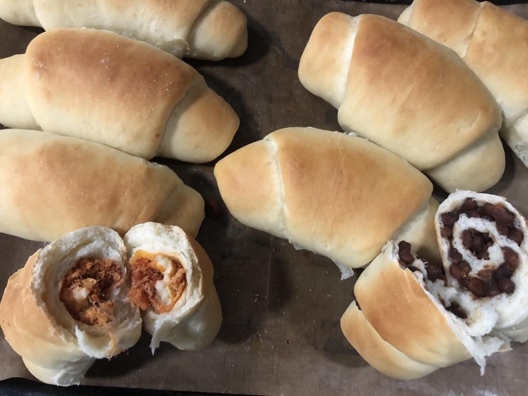 黄油肉松卷🥐快速免揉无需手套膜