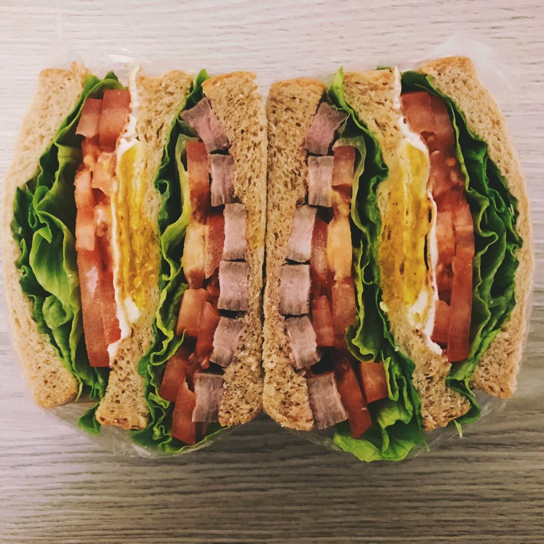 如何做超厚的沼三明治~详细tip！牛油果鸡蛋午餐肉三明治~