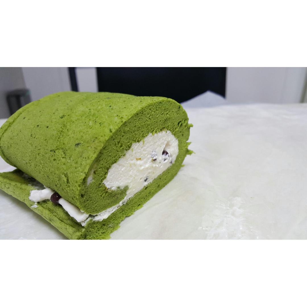 抹茶红豆蛋糕卷