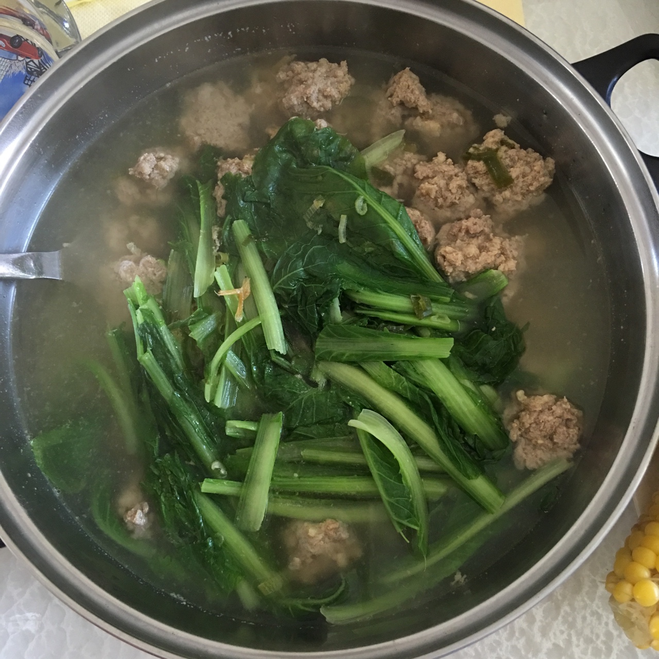 小白菜丸子汤