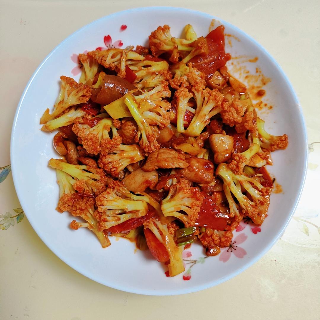 🍅炒有机花菜😘
