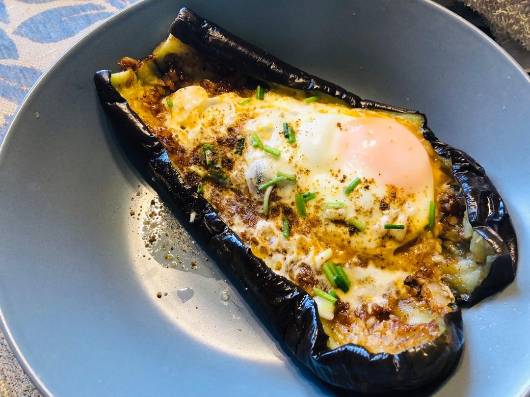 鸡蛋蒜蓉烤茄子|香辣甜咸