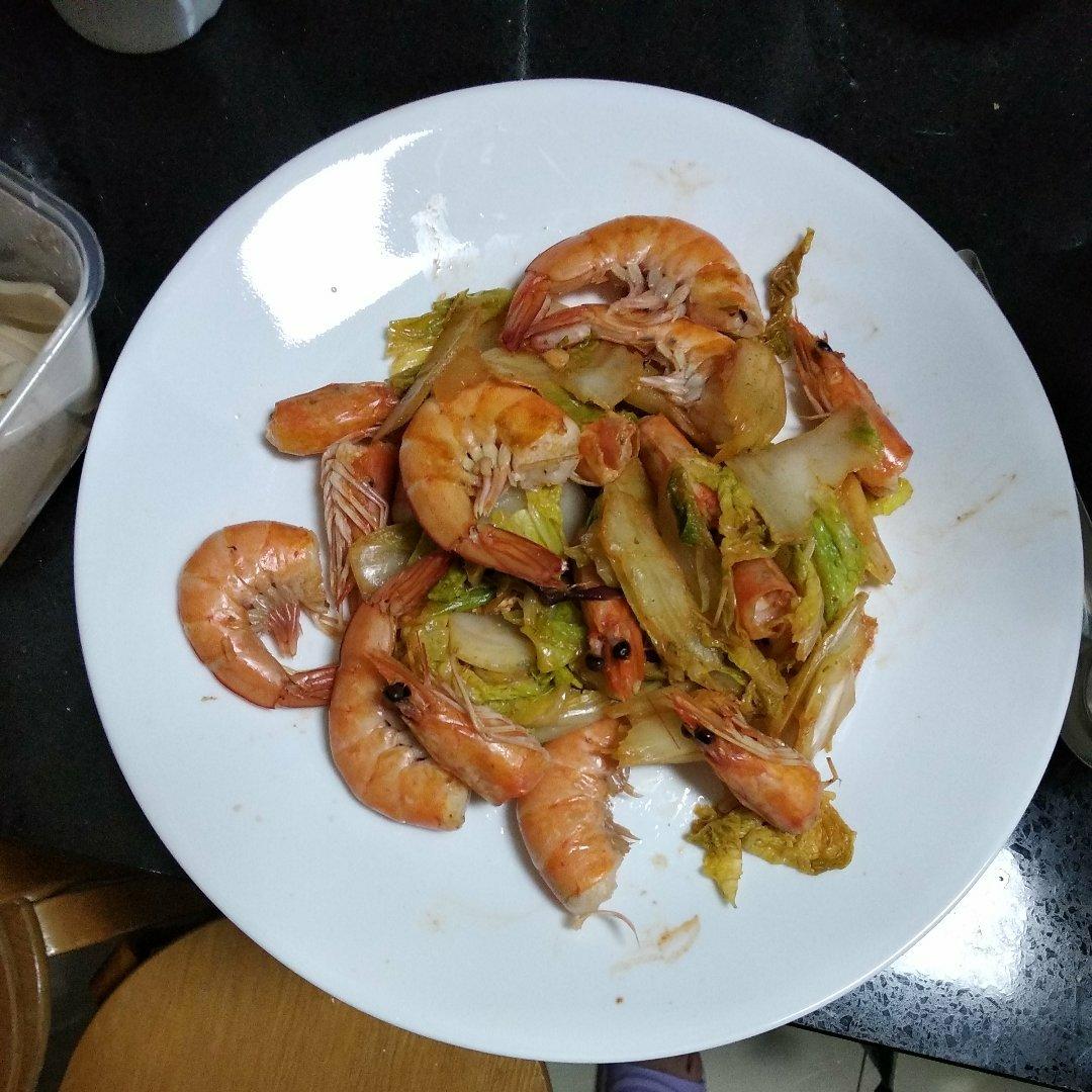 白菜炒虾