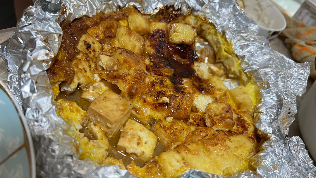 空气炸锅做🥘豆腐抱蛋