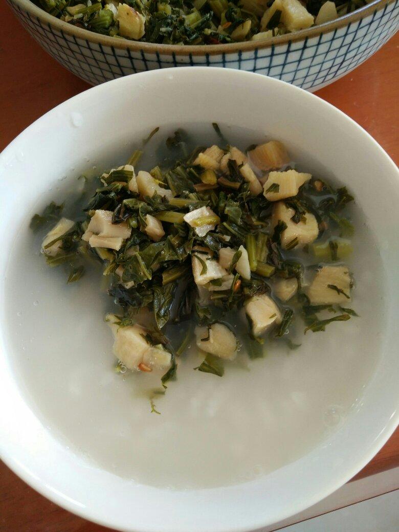 咸菜肉丝炒毛豆