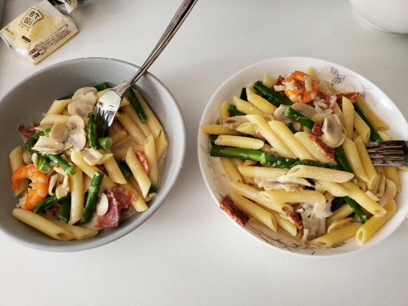西餐大厨分享的奶油蘑菇培根意面秘方！