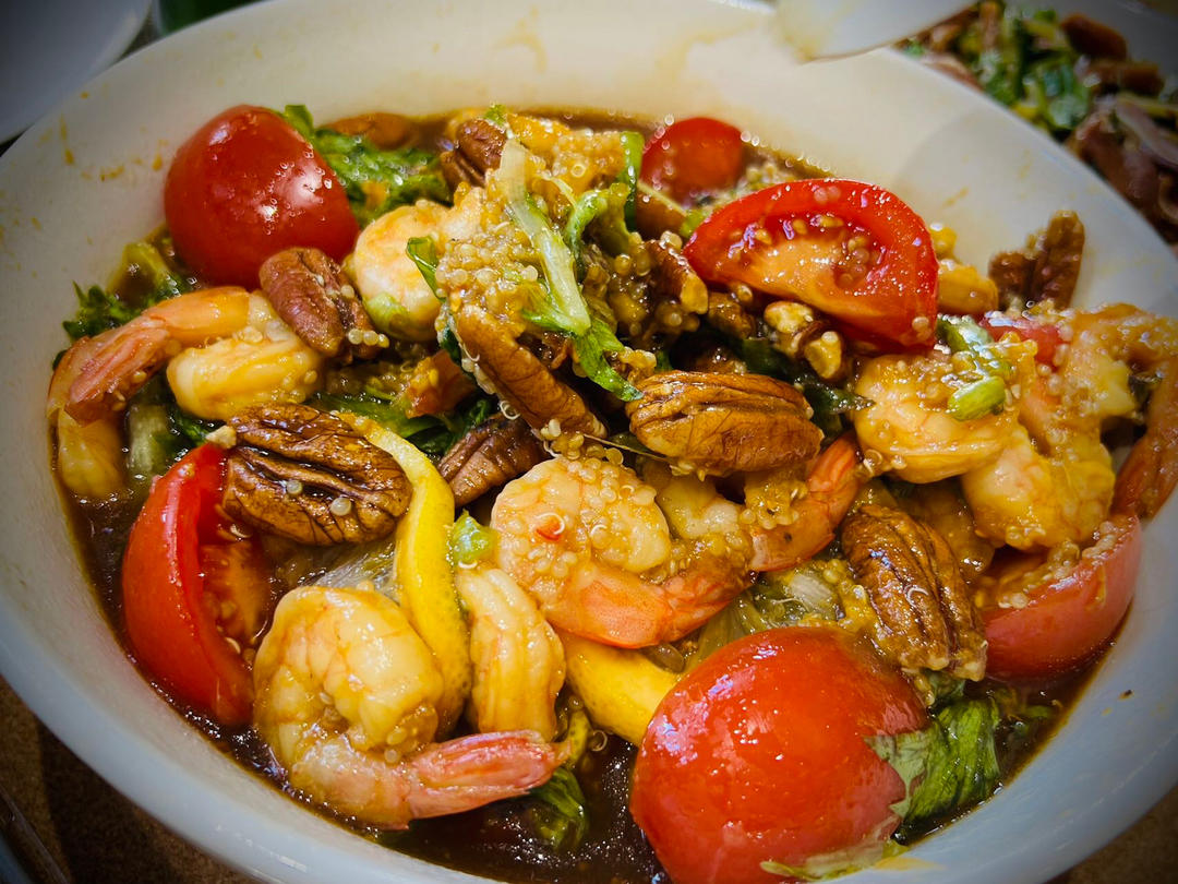 低脂美味的藜麦鲜虾沙拉❗零失败自制油醋汁