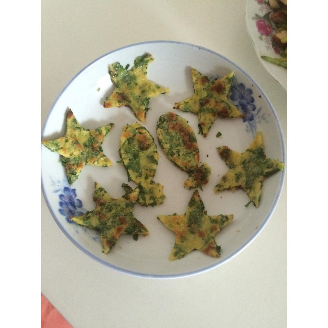 芹菜叶鸡蛋饼