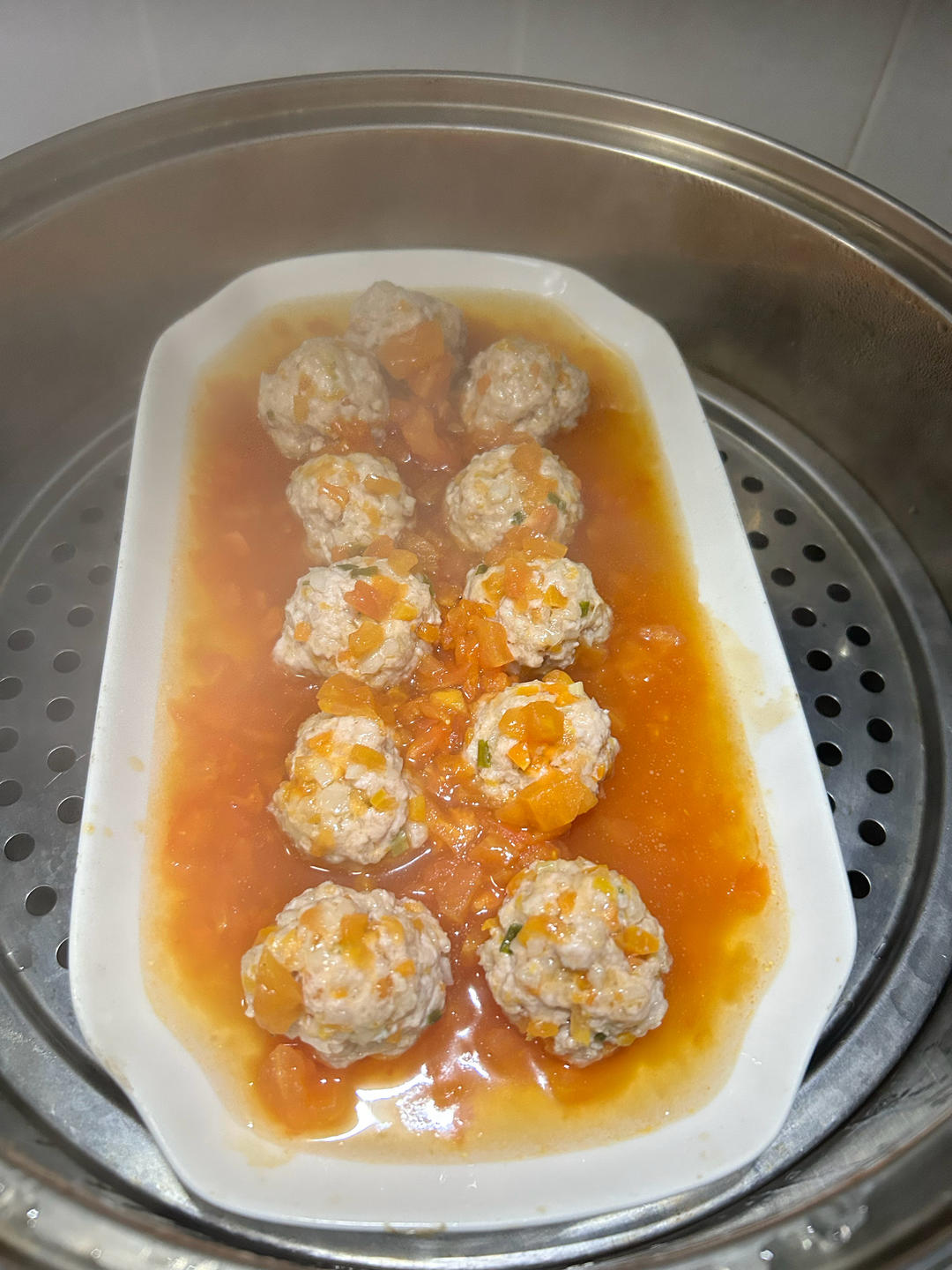 清蒸藕丁肉丸子