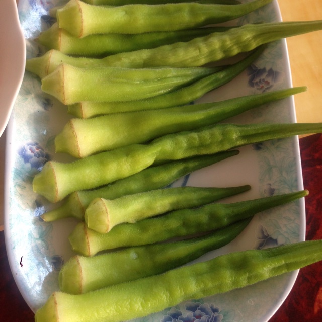 白灼秋葵