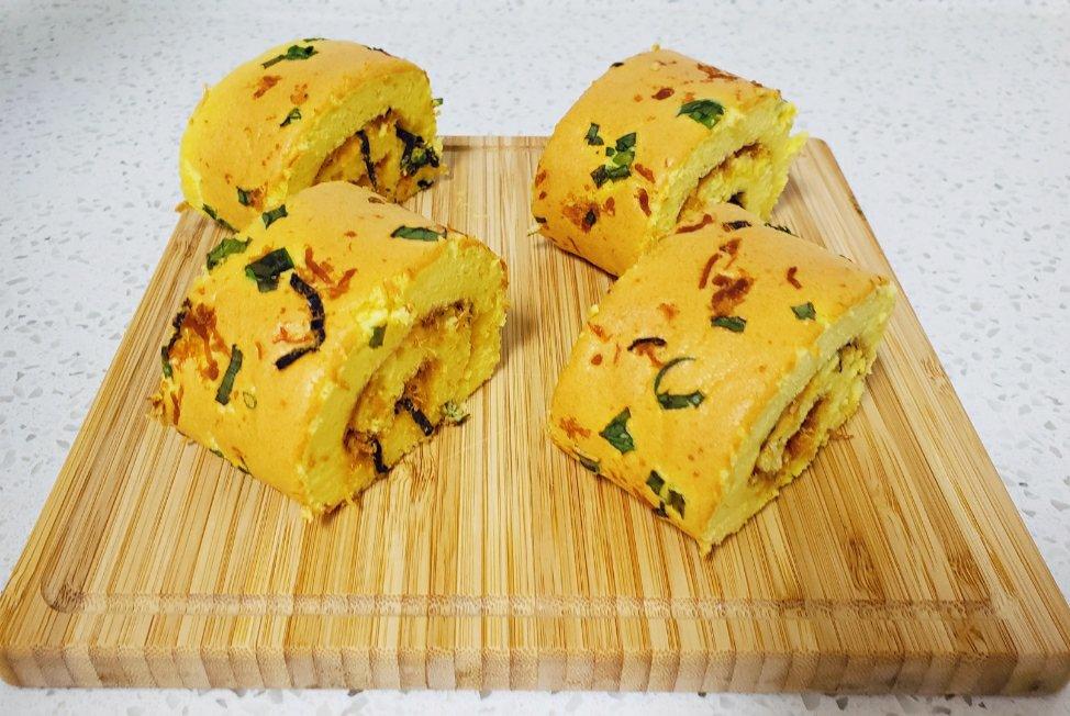 香葱肉松肥蛋糕卷～