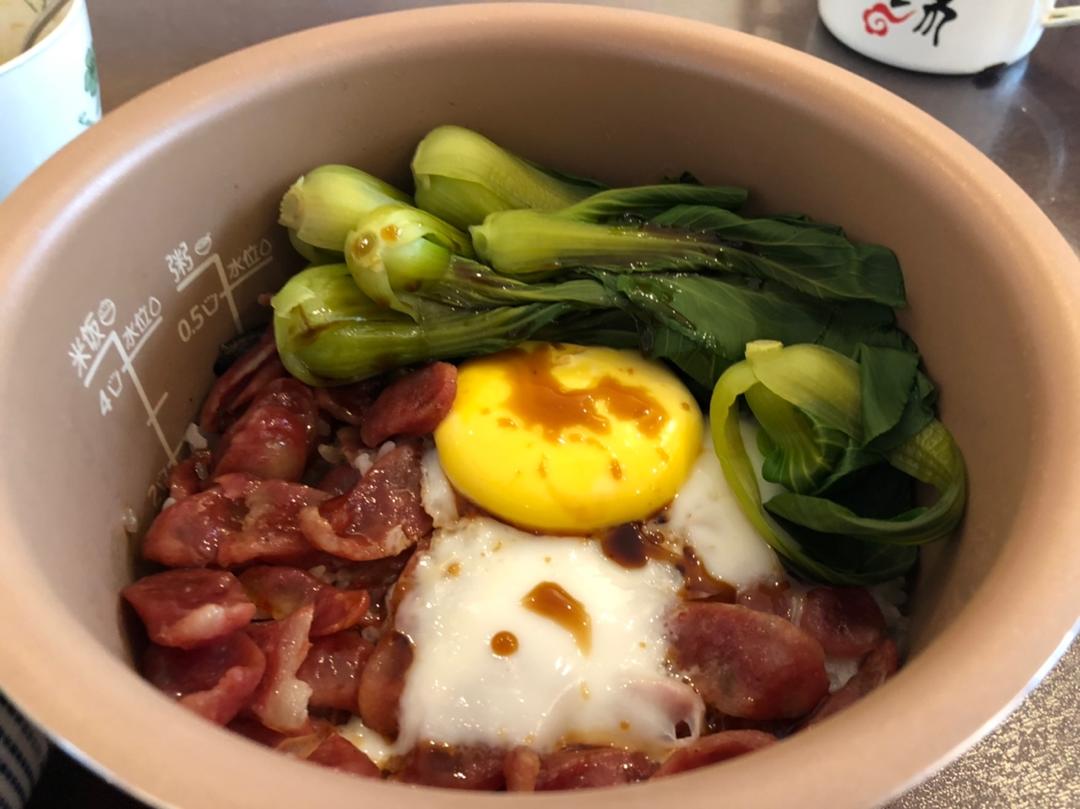 【电饭煲腊肠煲仔饭】