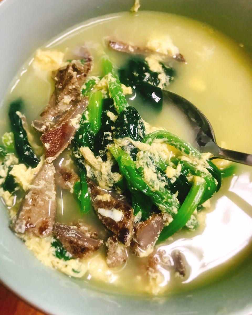 【营养月子餐】菠菜猪肝瘦肉粉丝汤-补血神器