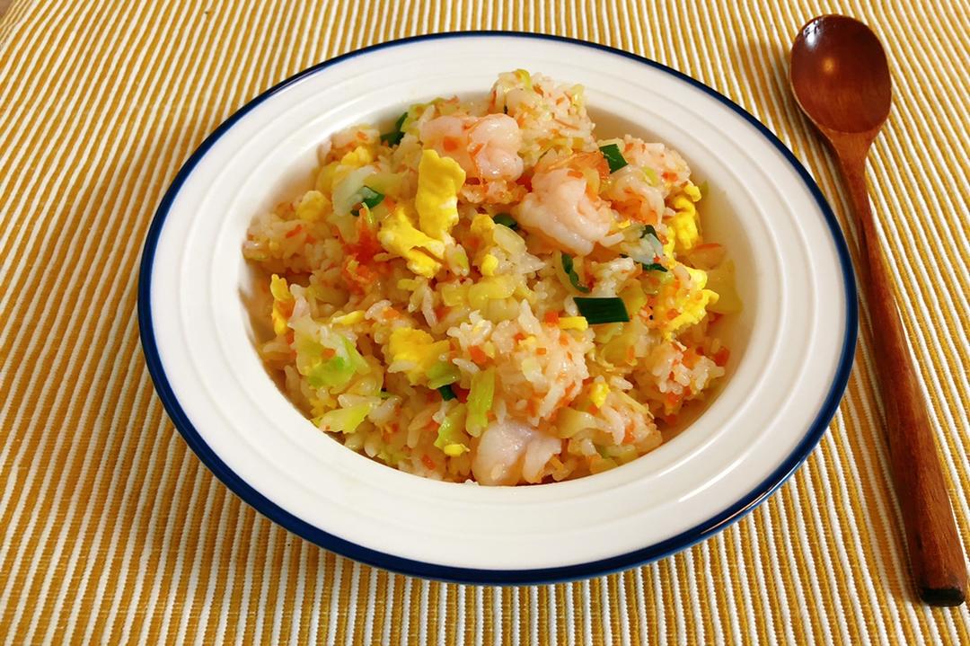 好吃到爆的虾油虾仁咸蛋炒饭