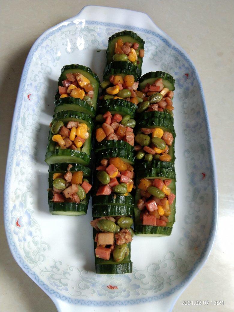 最美年夜饭-🎋翠竹报春节节高🥒（黄瓜玉米火腿鸡丁沙拉）