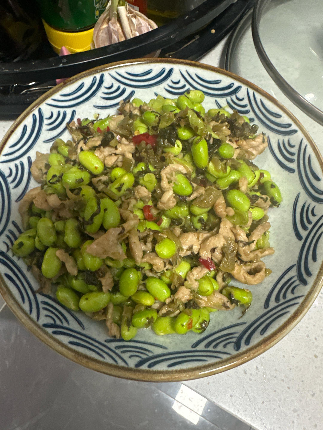雪菜毛豆肉丝