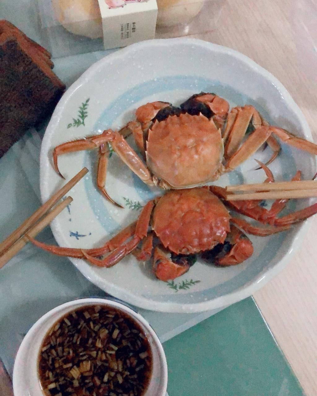 达达猫咪做的清蒸螃蟹