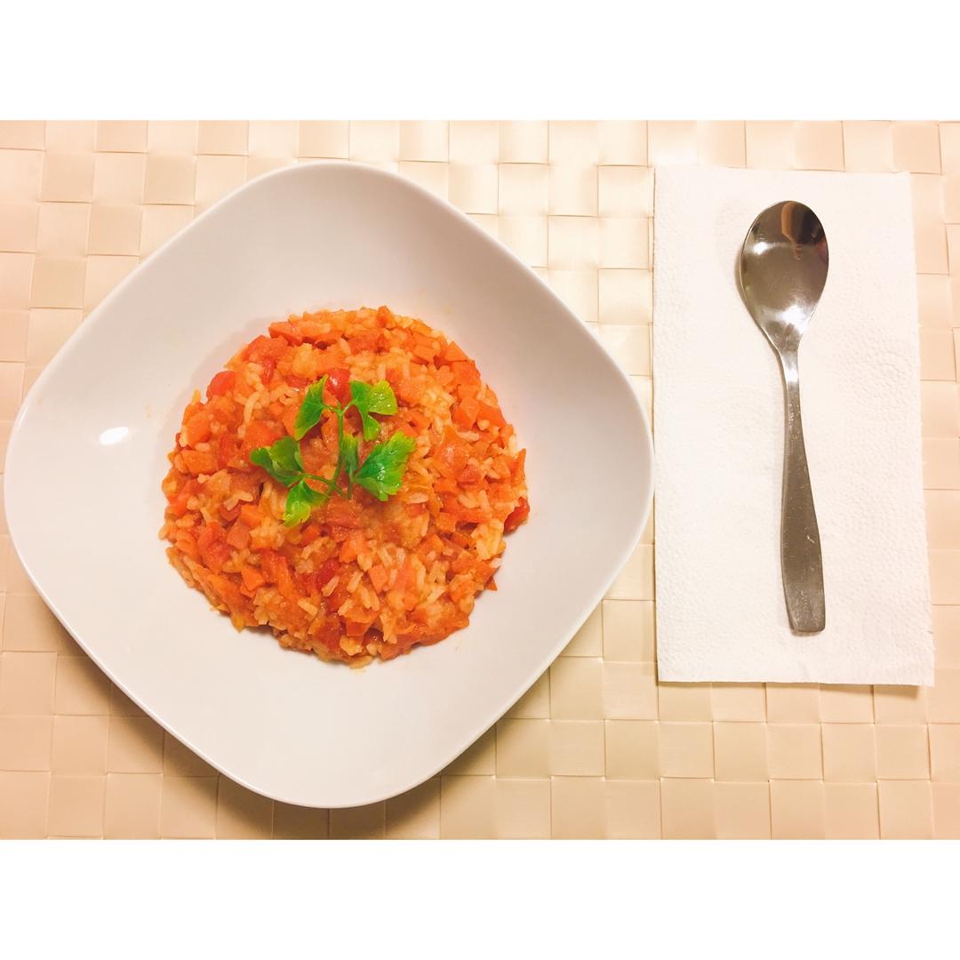 红色系茄汁炒饭