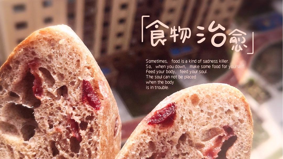 全麦蔓越莓软式欧包（免揉）