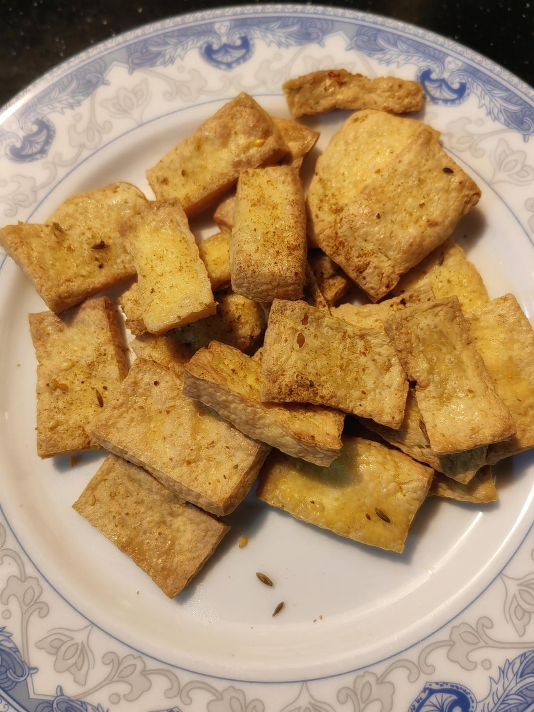 【空气炸锅食谱】嘎嘣脆的炸老豆腐（炸素鸡也可）