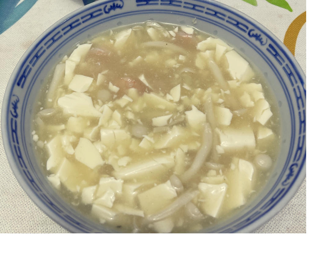 虾仁蘑菇豆腐汤