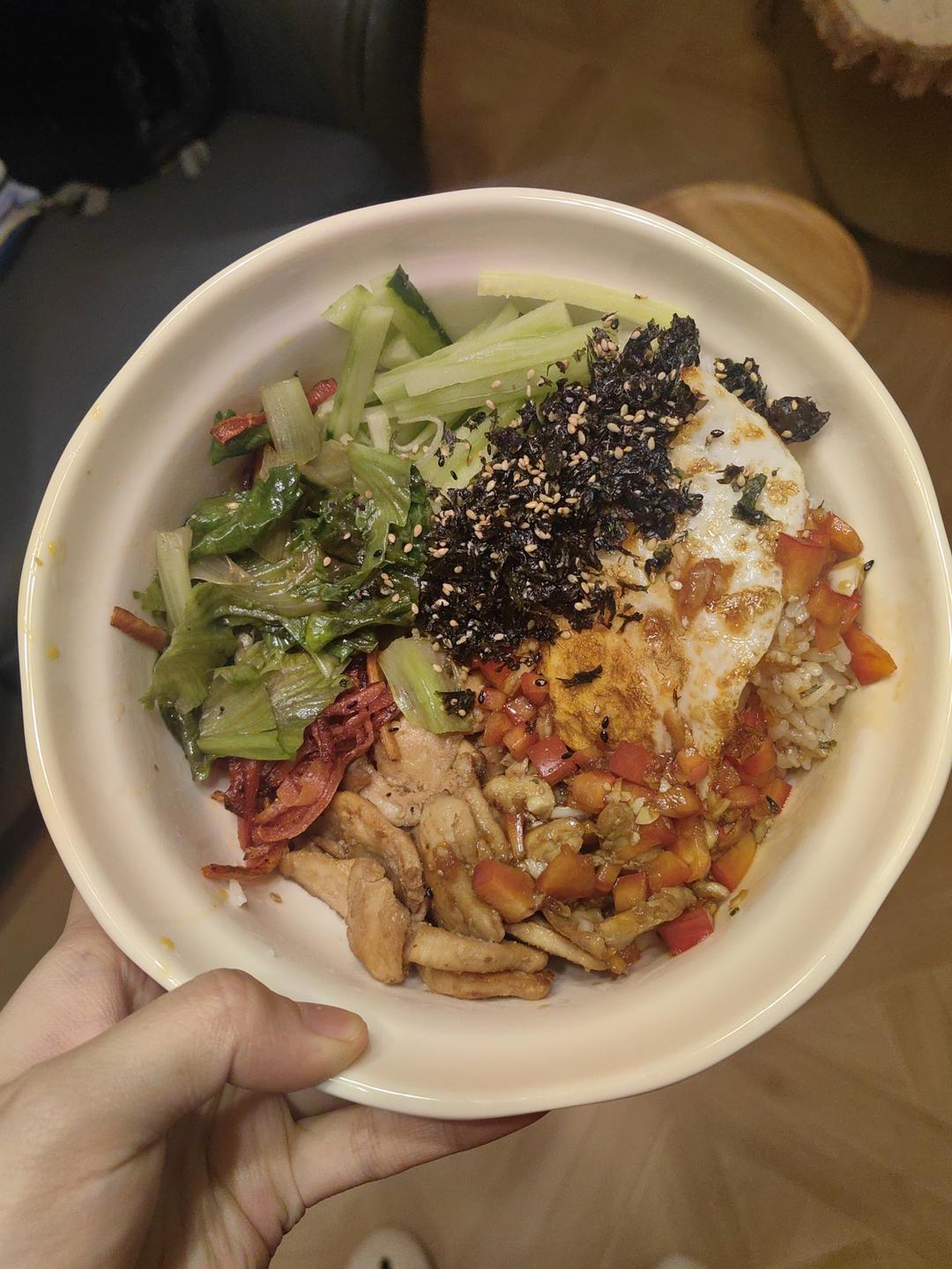掉秤神器！生菜鸡胸肉拌饭