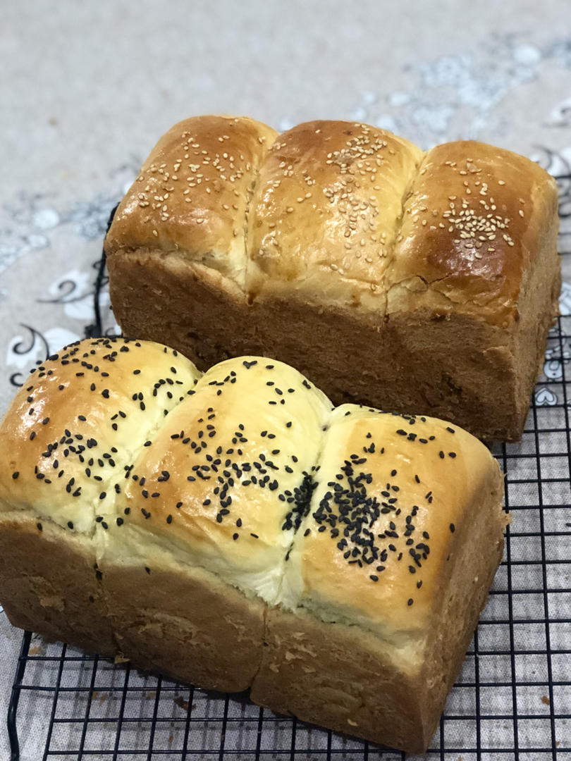 超好吃的吐司，蜜豆吐司，蜜豆抹茶吐司（配方是两个吐司的量）