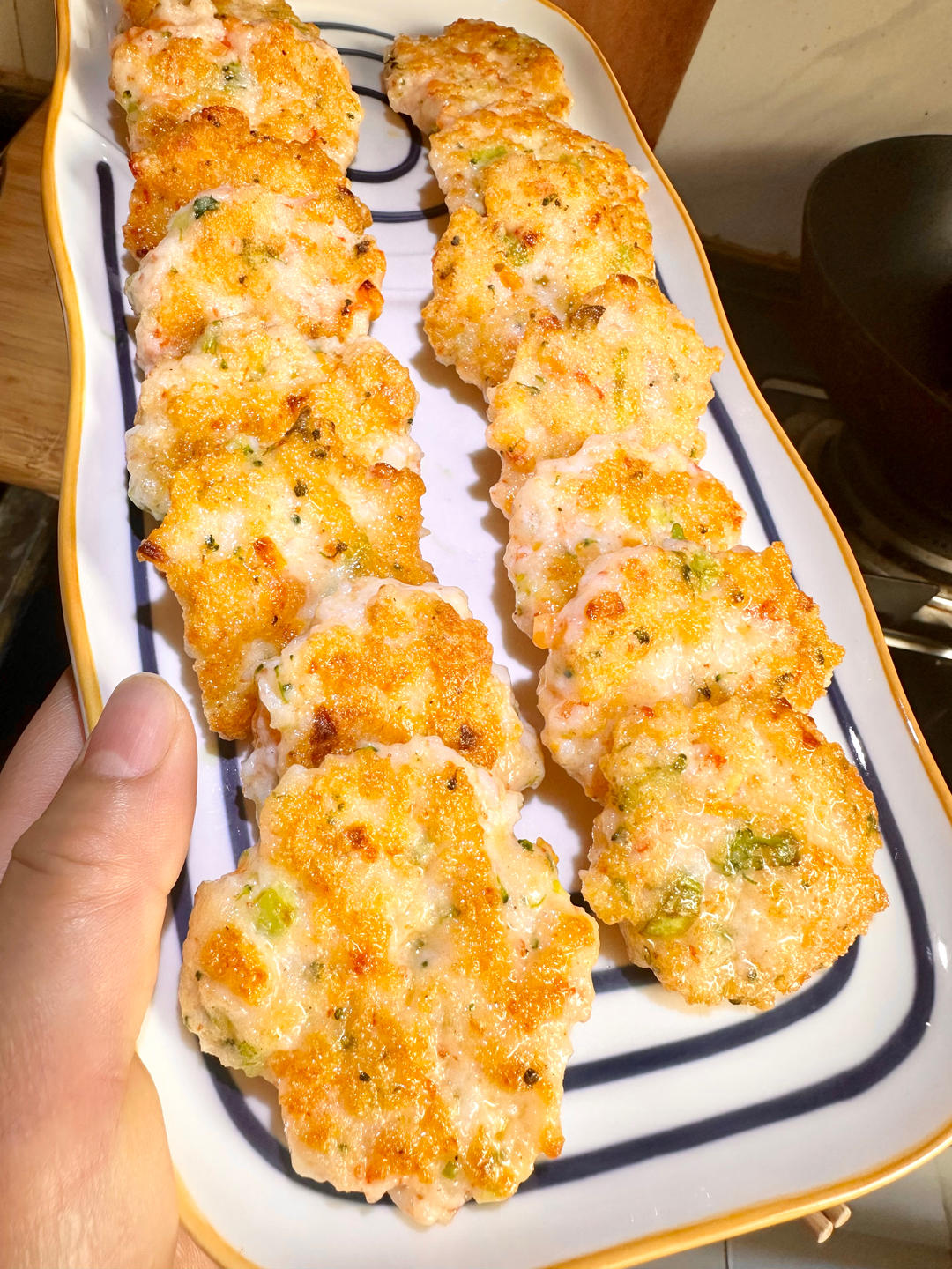 孩子超爱吃的时蔬鲜虾饼，补钙长高高‼️