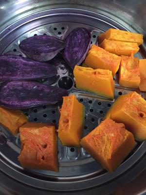 紫薯、南瓜椰蓉芝士球的做法 步骤1