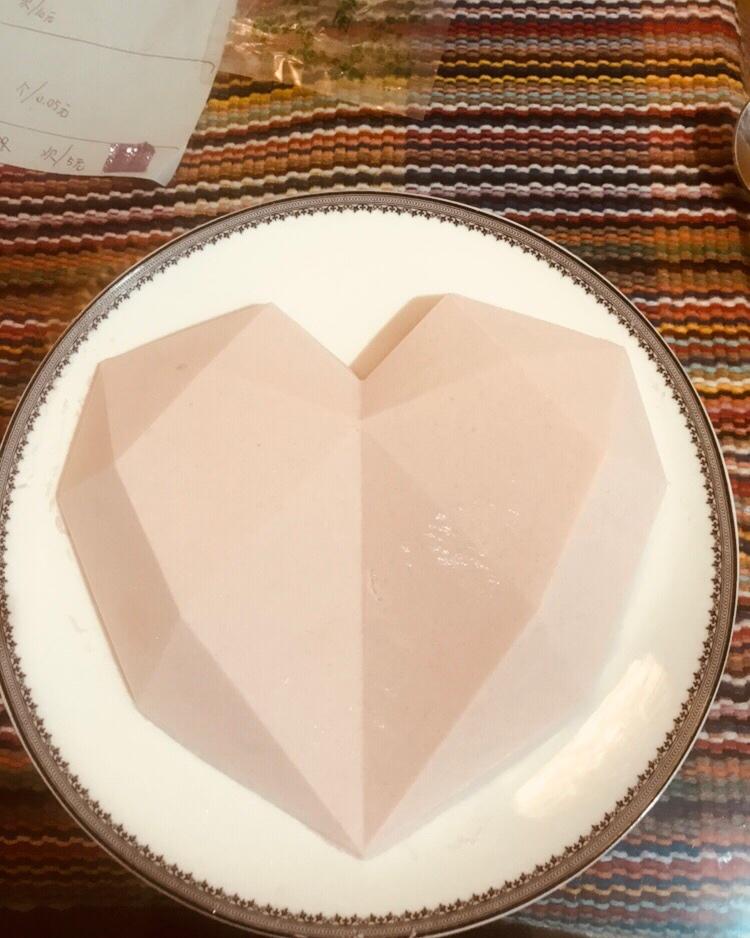 少女❤3D钻石心形覆盆子乳酪慕斯（7寸）