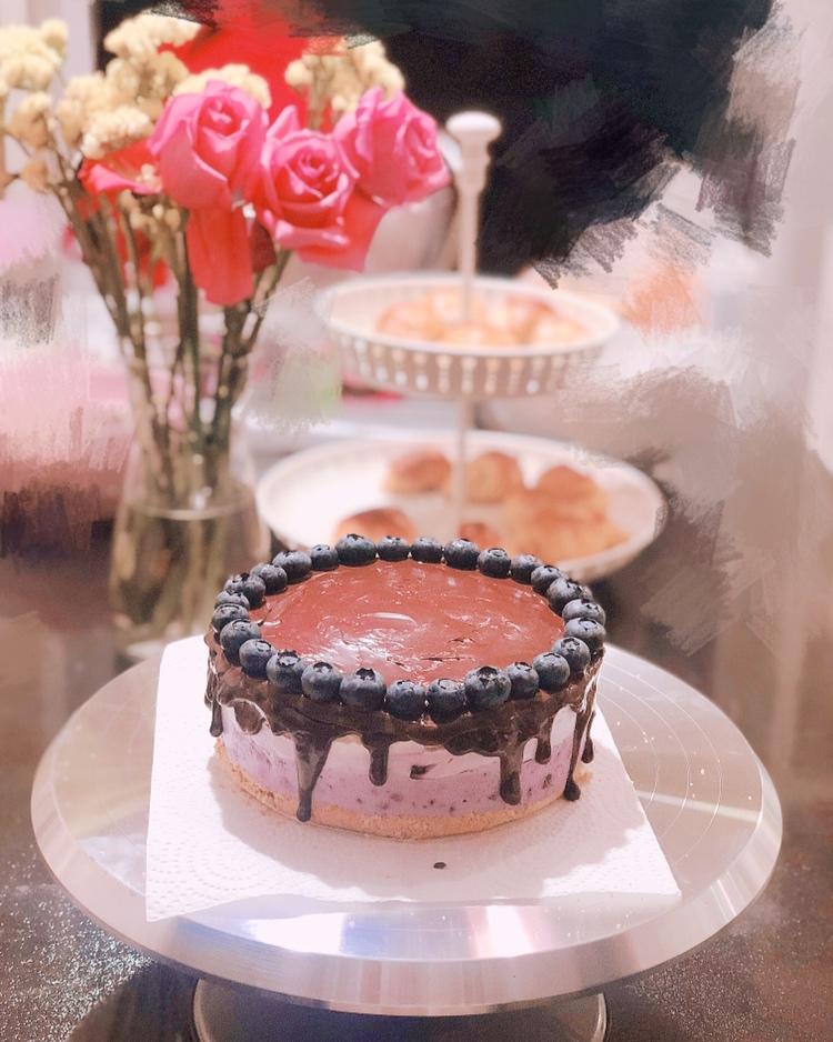 渐变蓝莓冻芝士蛋糕（免烤）