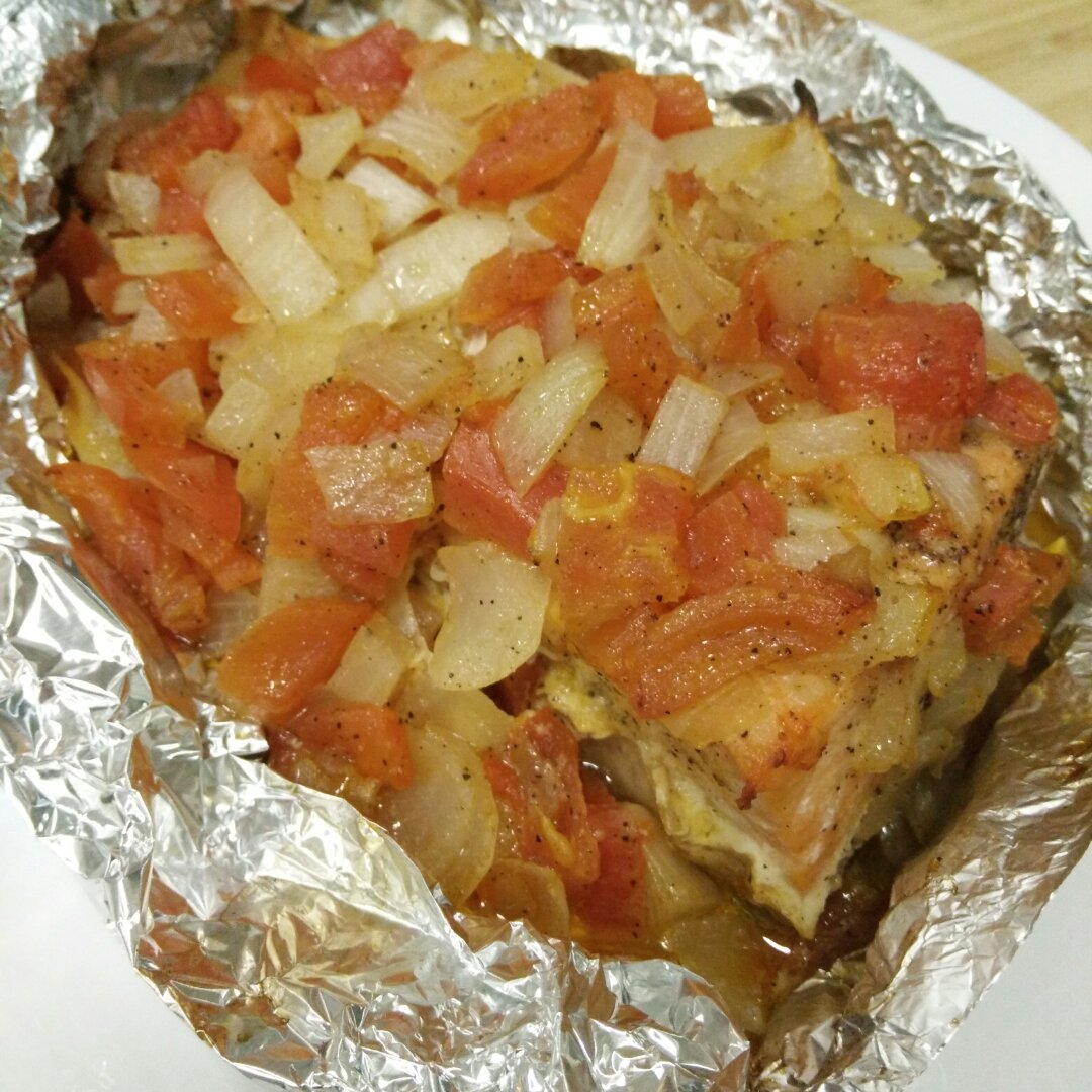 锡纸烤三文鱼  （Salmon Baked in Foil）