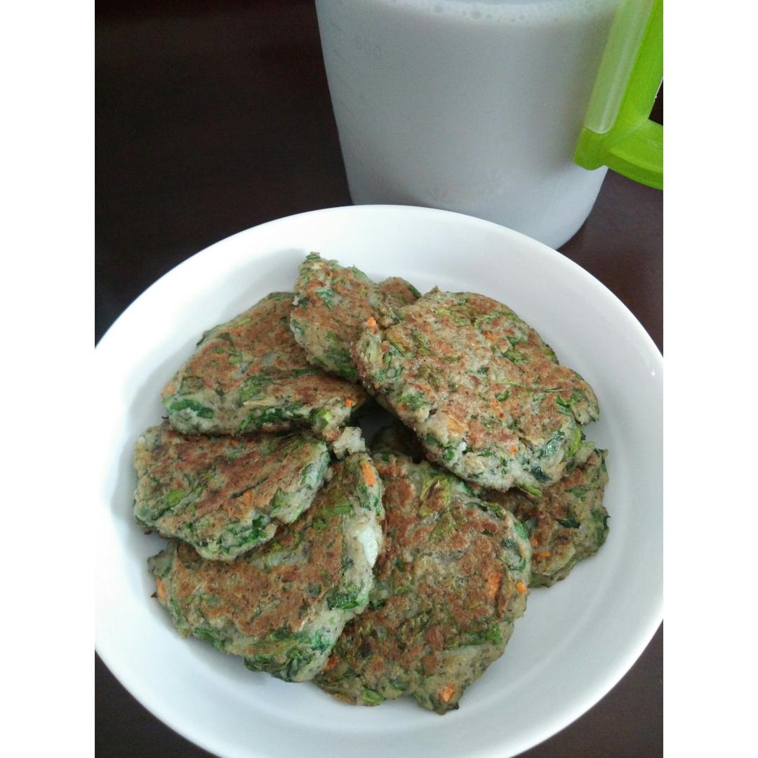 黑豆浆+葱花豆渣饼