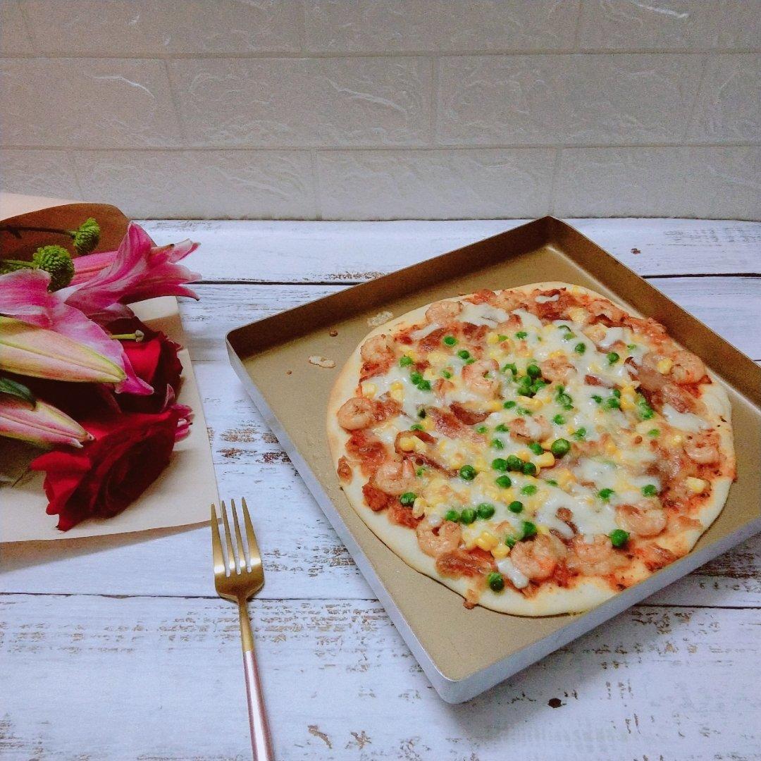 鲜虾芦笋薄底批萨