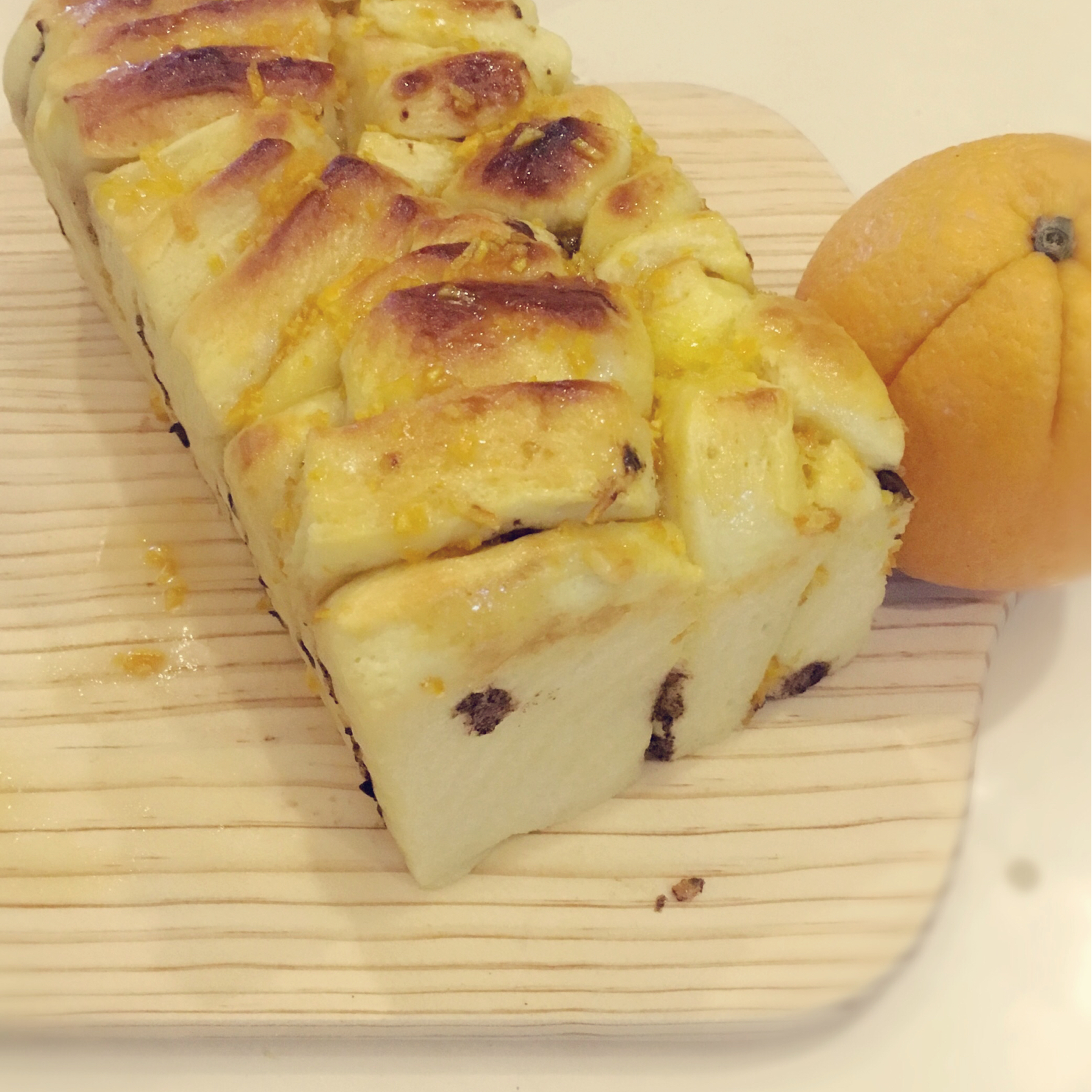 柔软香甜的鲜橙巧克力手撕面包