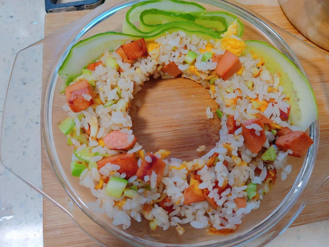 超简单的海鲜圣诞花环饭团，创意圣诞美食，10分钟营造满满氛围感