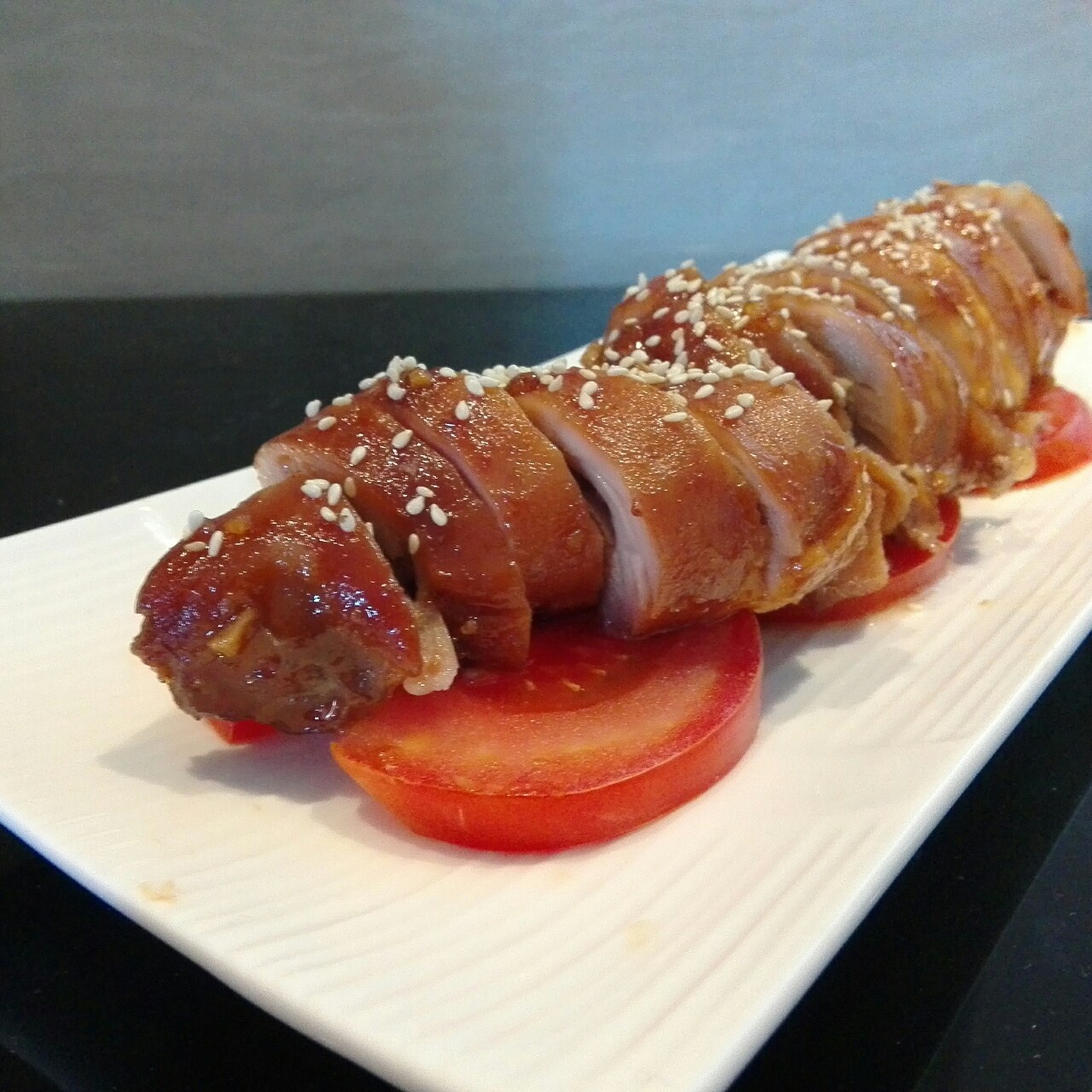 落小傲做的叉烧鸡肉卷