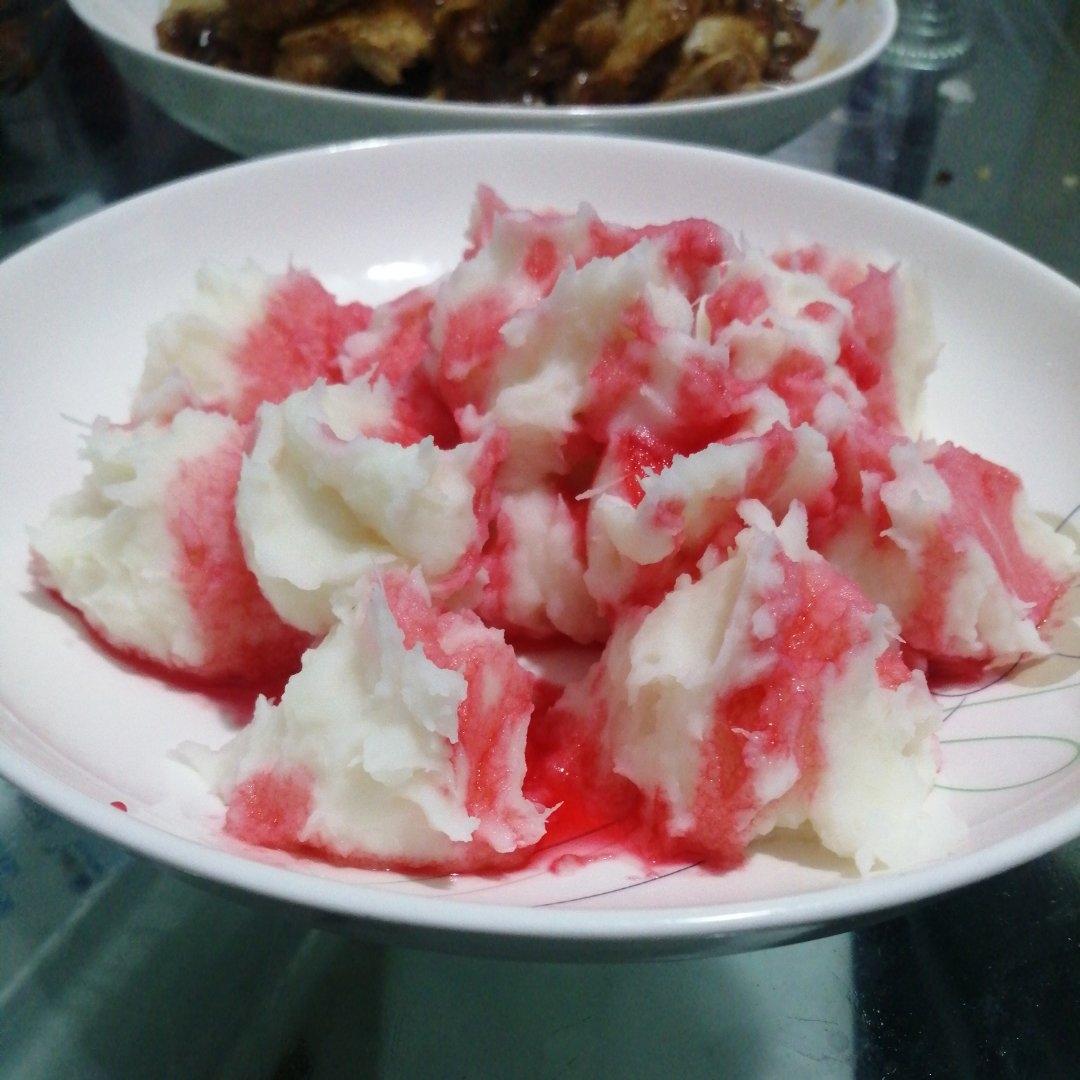 拥有冰淇淋质感的蓝莓山药