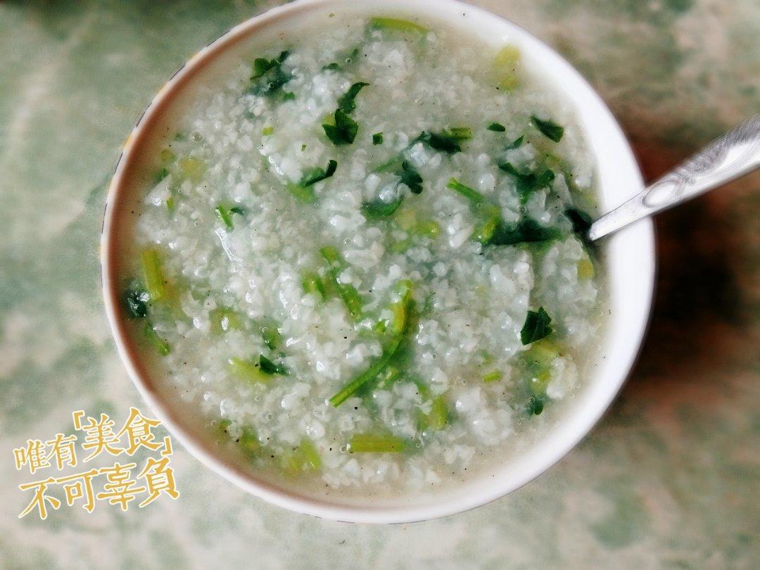 海鲜口味芹菜叶粥
