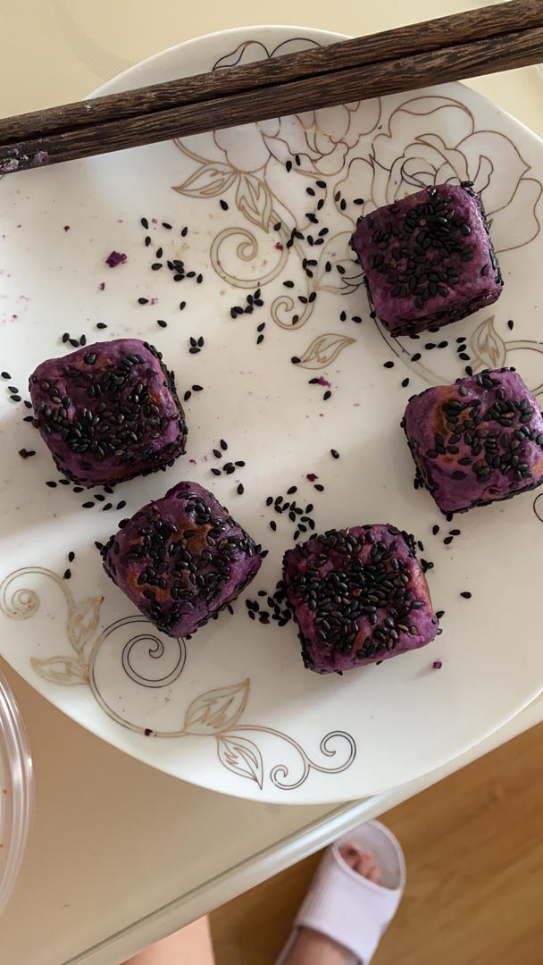 低脂无糖奶香紫薯糯米饼