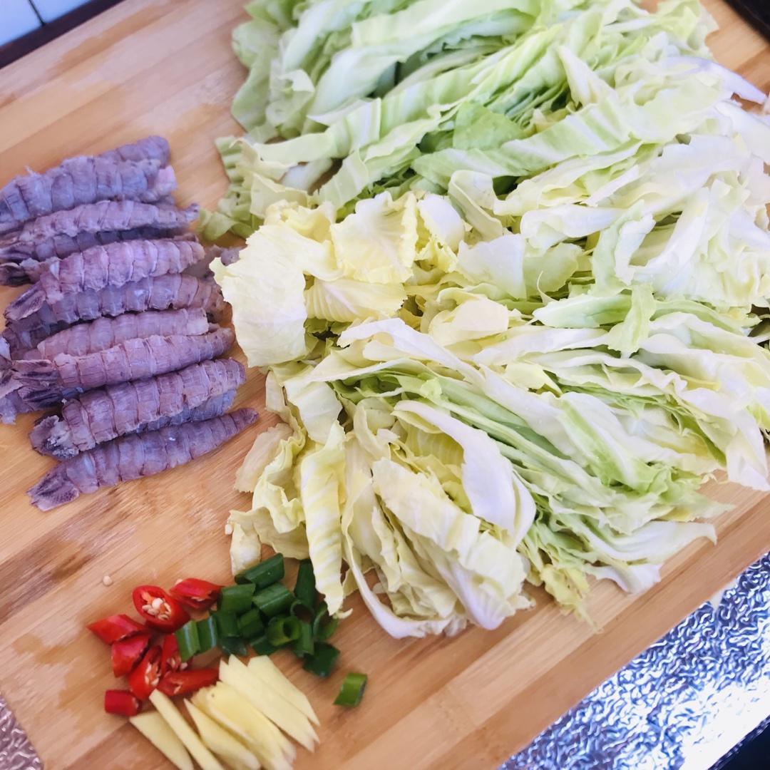 虾爬肉炒大头菜