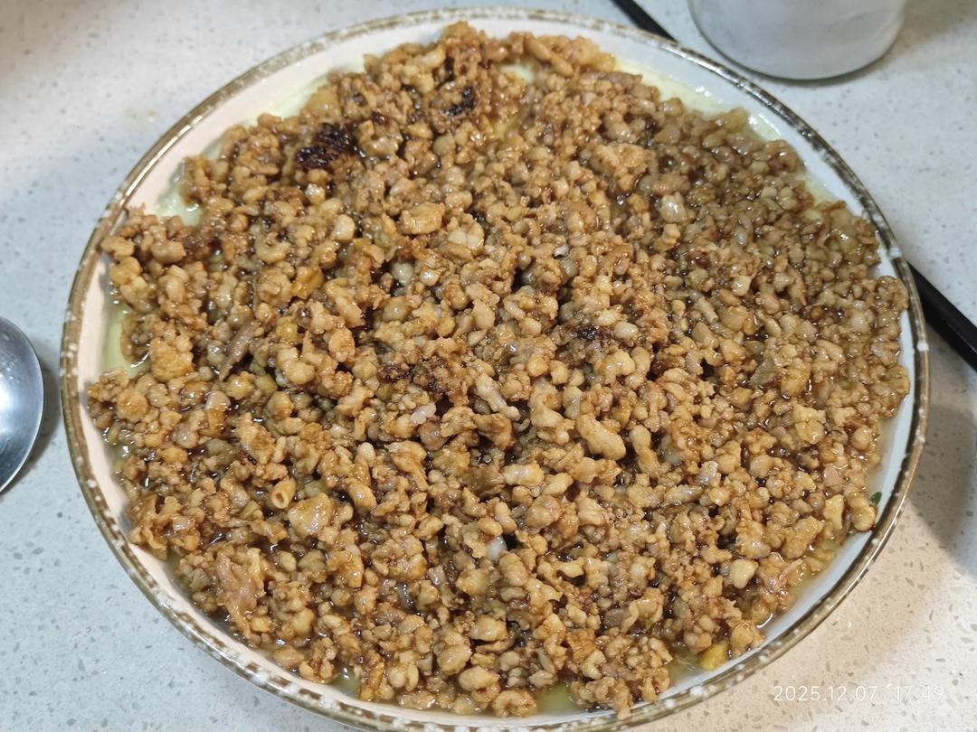 滑嫩嫩绝对不会老 | 瑶柱肉末蛋羹