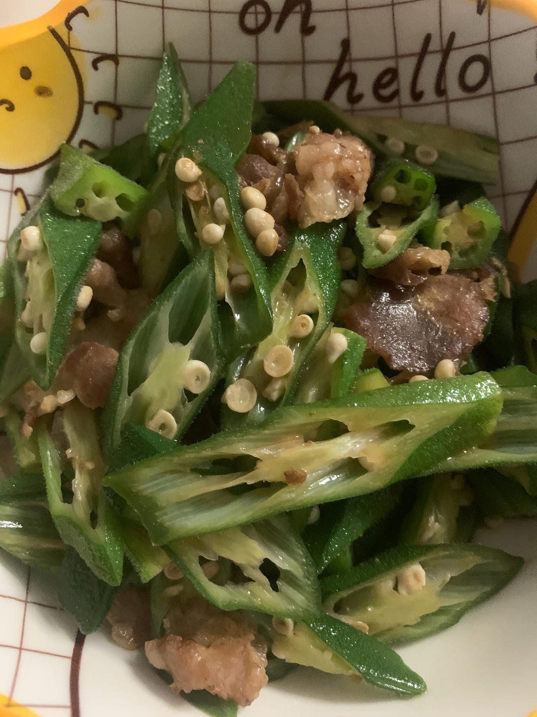 广东五花肉爆炒秋葵