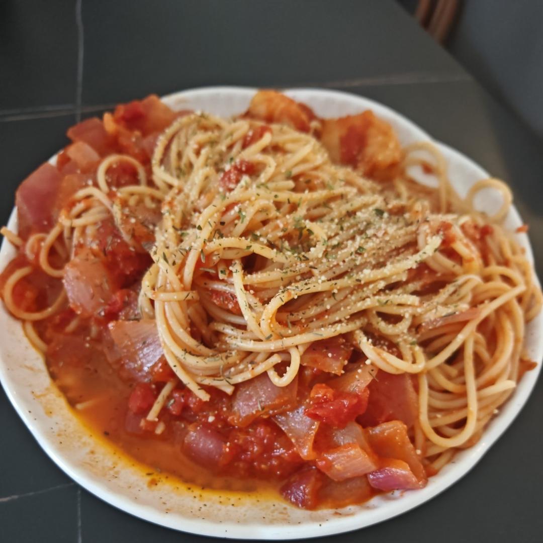 浓郁鲜香的番茄虾仁意大利面🍝好吃有营养