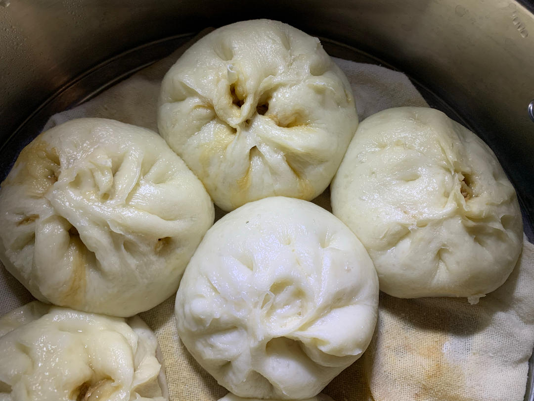 好吃的猪肉白菜馅包子，流汁超香