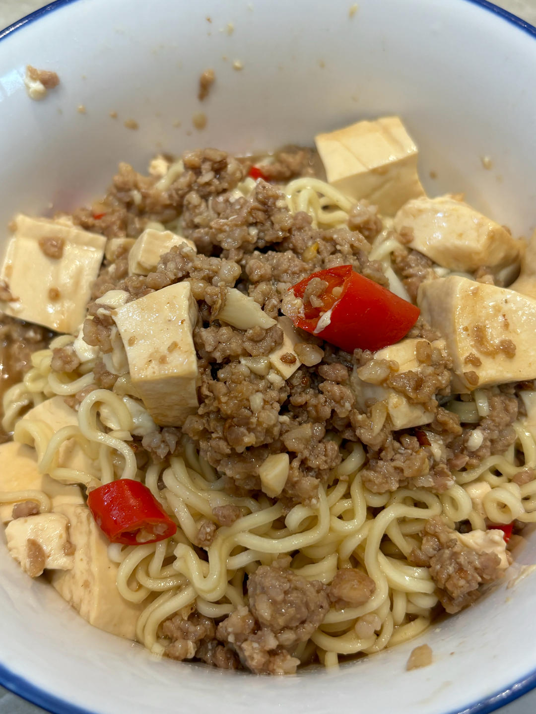 肉沫豆腐拌面