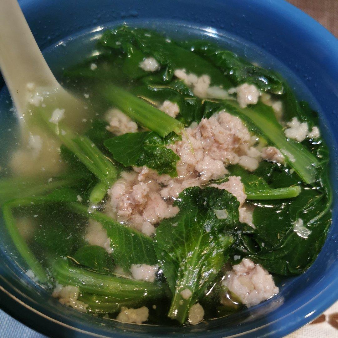 小白菜丸子汤