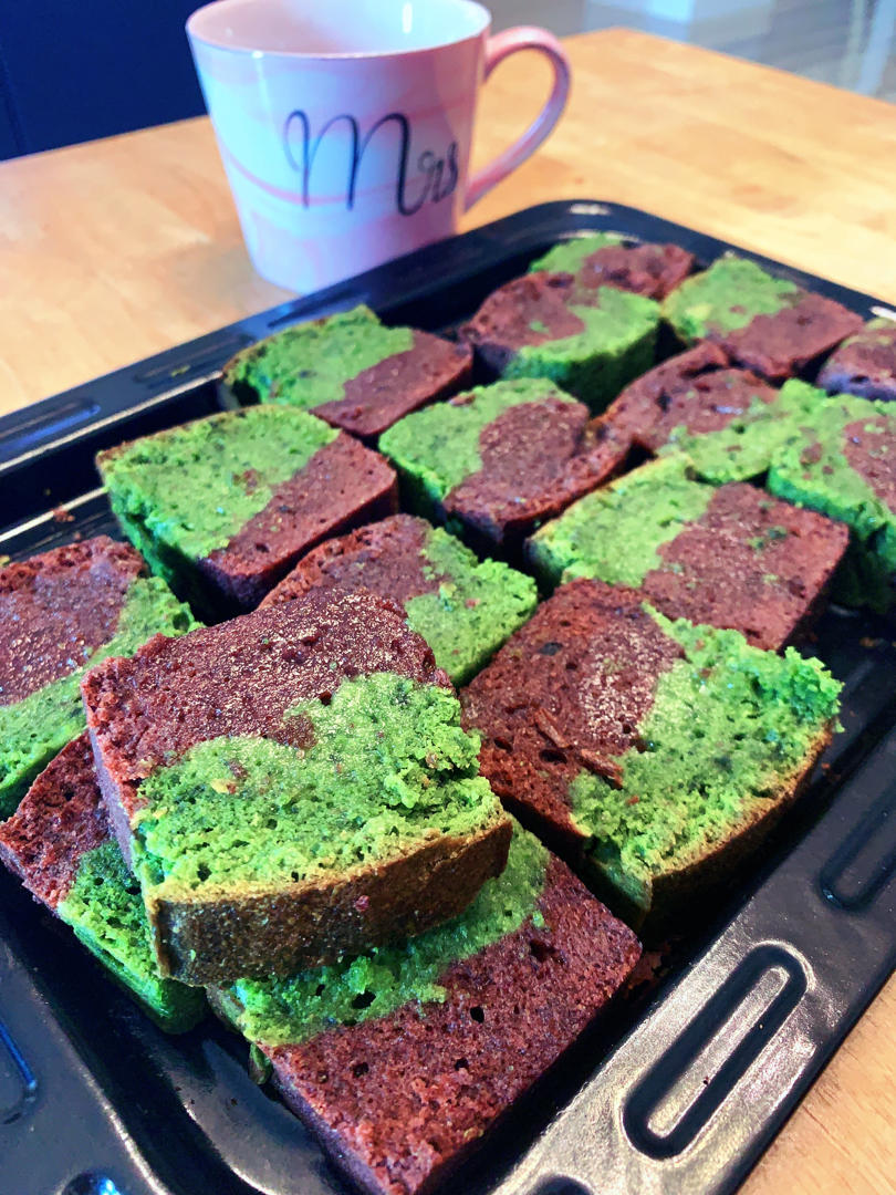 香草&抹茶双拼磅蛋糕（白菜磅）