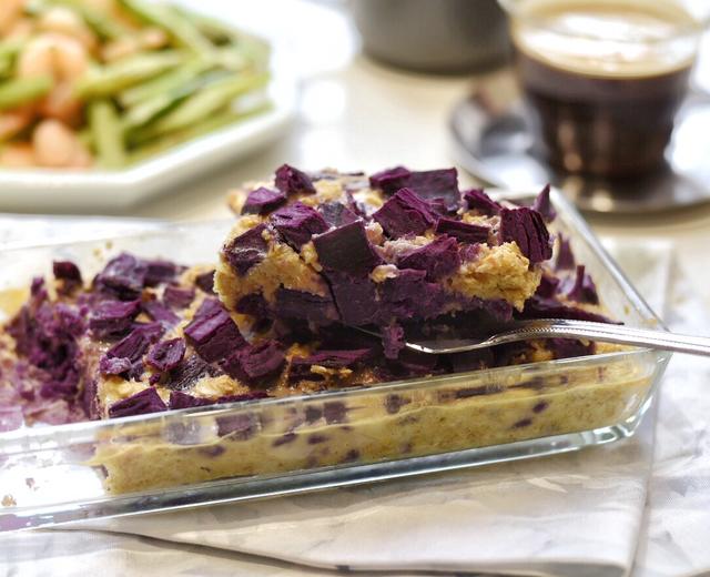 无糖无油的紫薯燕麦布丁【减脂食谱】的做法